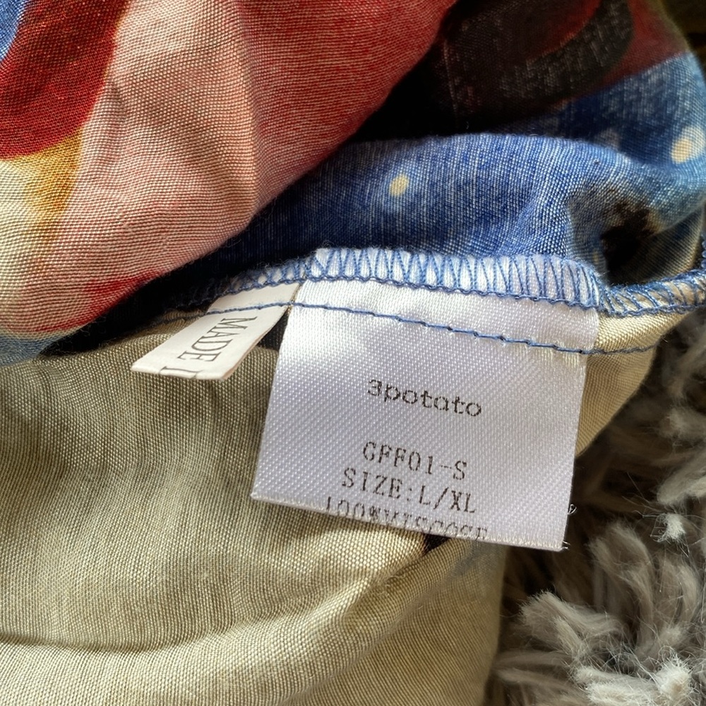 3POTATO button down multicolor blouse - Picture 8 of 9